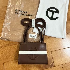 TELFAR Small Shopping Bag in Chocolate Color